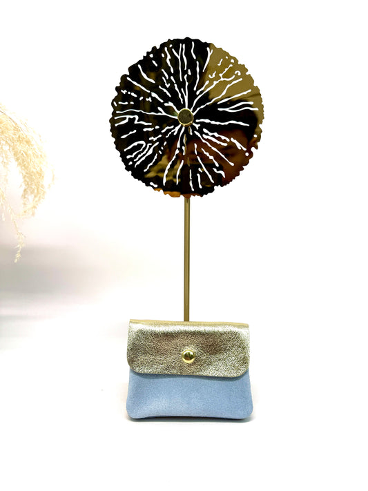 LOT DE 2 PORTE MONNAIE EN CUIR JOSÉPHINE BI-MATIÈRE VACHETTE VÉRITABLE