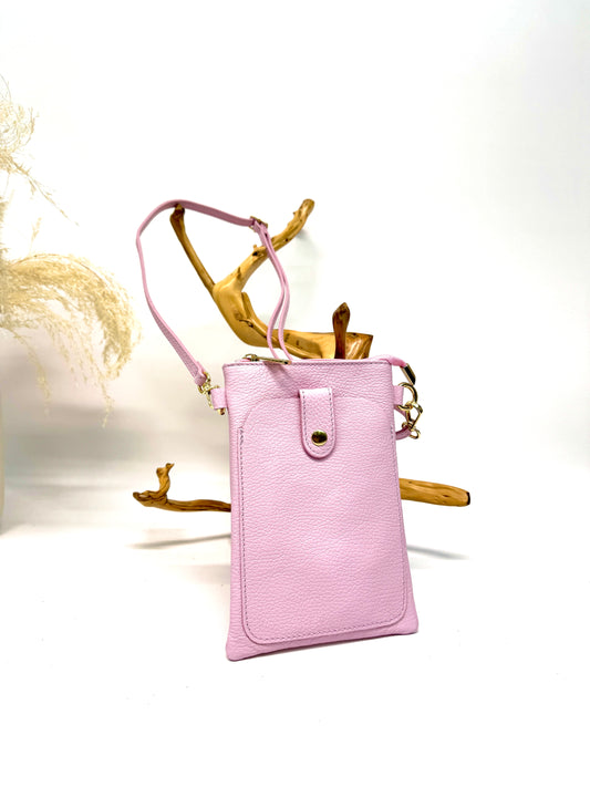 POCHETTE TÉLÉPHONE EN CUIR À BOUTON PRESSION ITALIEN LOUISE