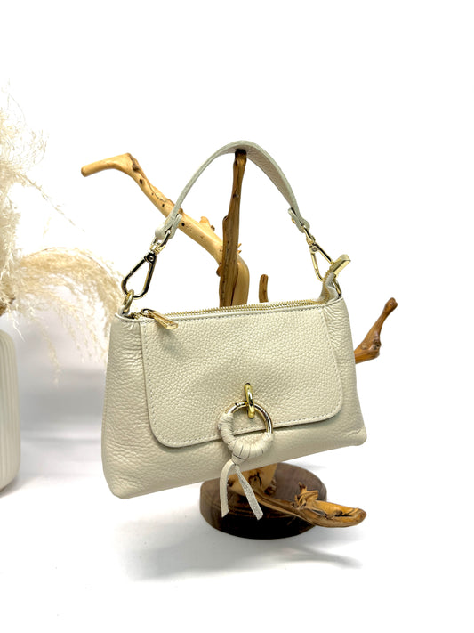 SAC EN CUIR "HANA" AVEC SON FERMOIR ANNEAU ICONIQUE