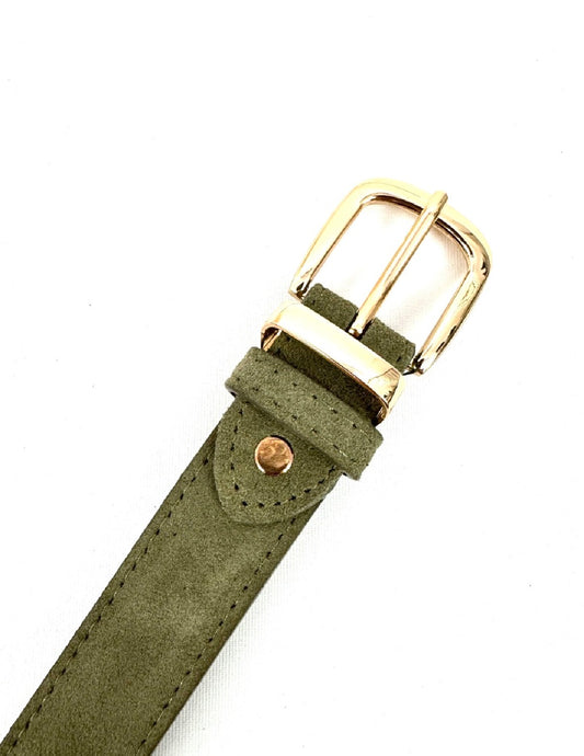 CEINTURE CUIR DAIM UNI BOUCLE DORÉE