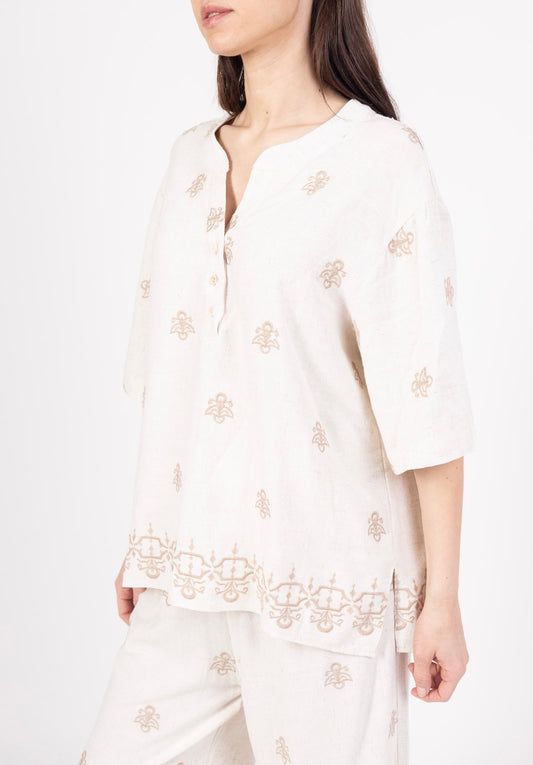 (10€ la pièce) LOT DE 4 BLOUSE PALAZZO EN LIN & COTON - COLLECTION RIVIERA CHIC 25VET08