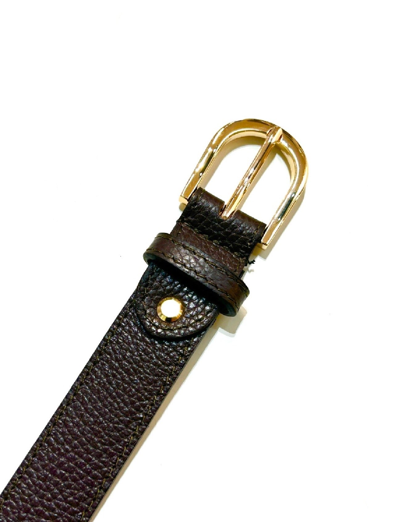 (7€50 pièce) LOT DE 4 CEINTURE CUIR ITALIEN À BOUCLE DORÉE T85/T90/T95/100