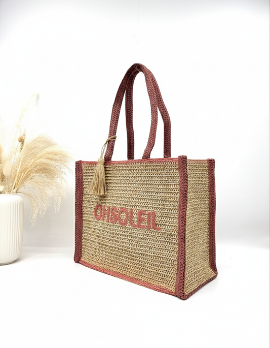 SAC CABAS DE PLAGE EN PAPIER "OHSOLEIL" SC2602