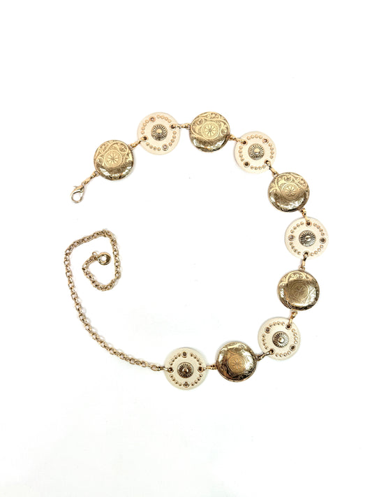 CEINTURE BIJOU CHAÎNE DORÉE À MÉDAILLONS DORÉS "Aura" 910278