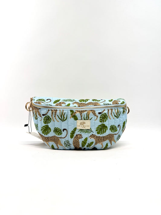 SAC BANANE MATELASSÉ IMPRIMÉ FÉLIN & TROPICAL SC2627