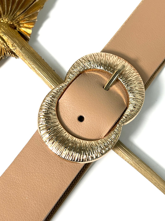 CEINTURE ÉLASTIQUE À DOUBLE BOUCLES DORÉES ÉPURÉES ADÈLE 910257