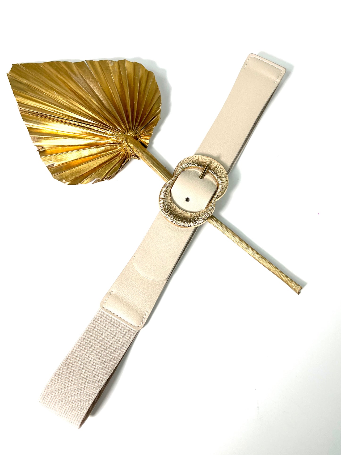 CEINTURE ÉLASTIQUE À DOUBLE BOUCLES DORÉES ÉPURÉES ADÈLE 910257