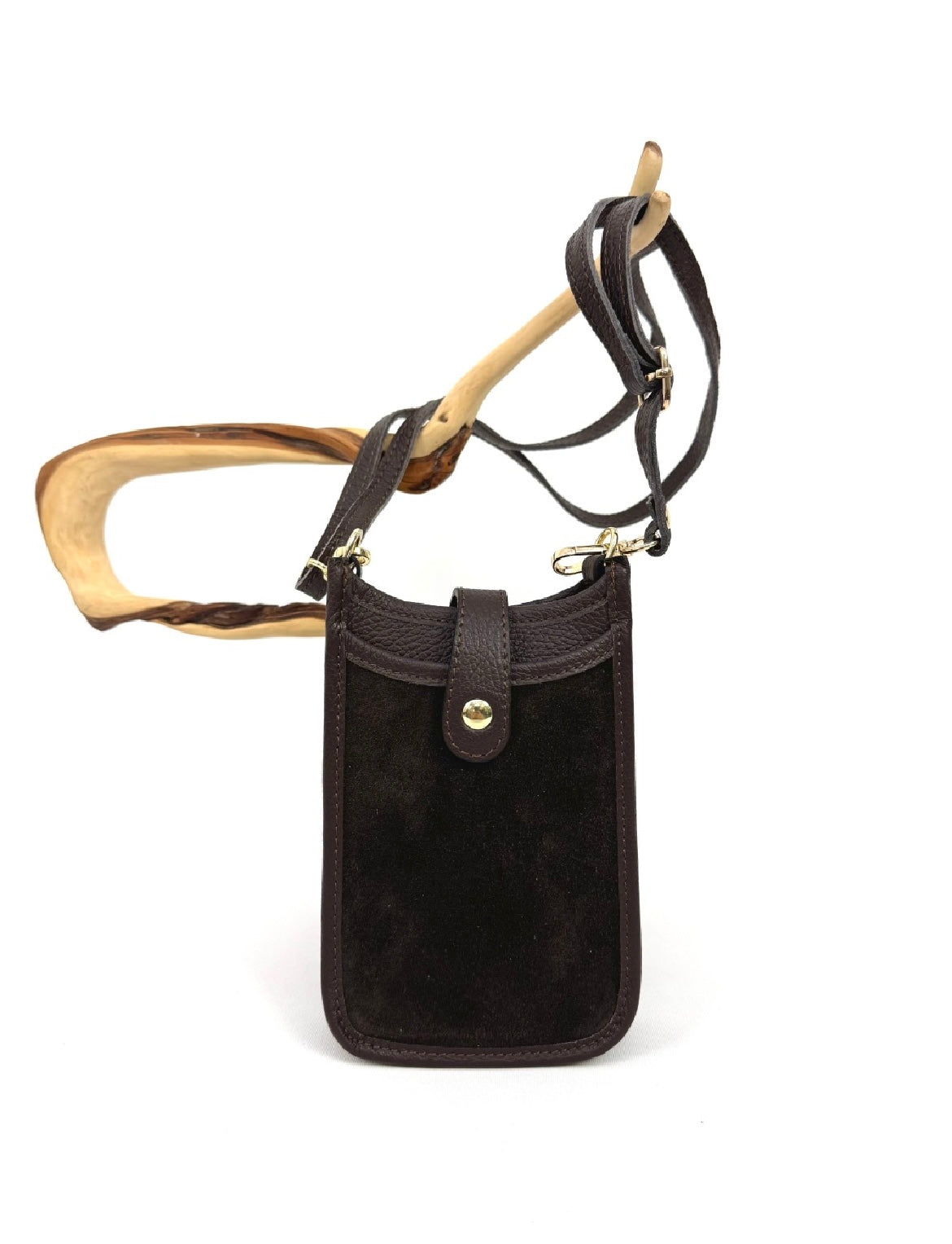 SARA TO GO BI LEATHER PHONE POUCH, ITALIAN SUEDE LEATHER