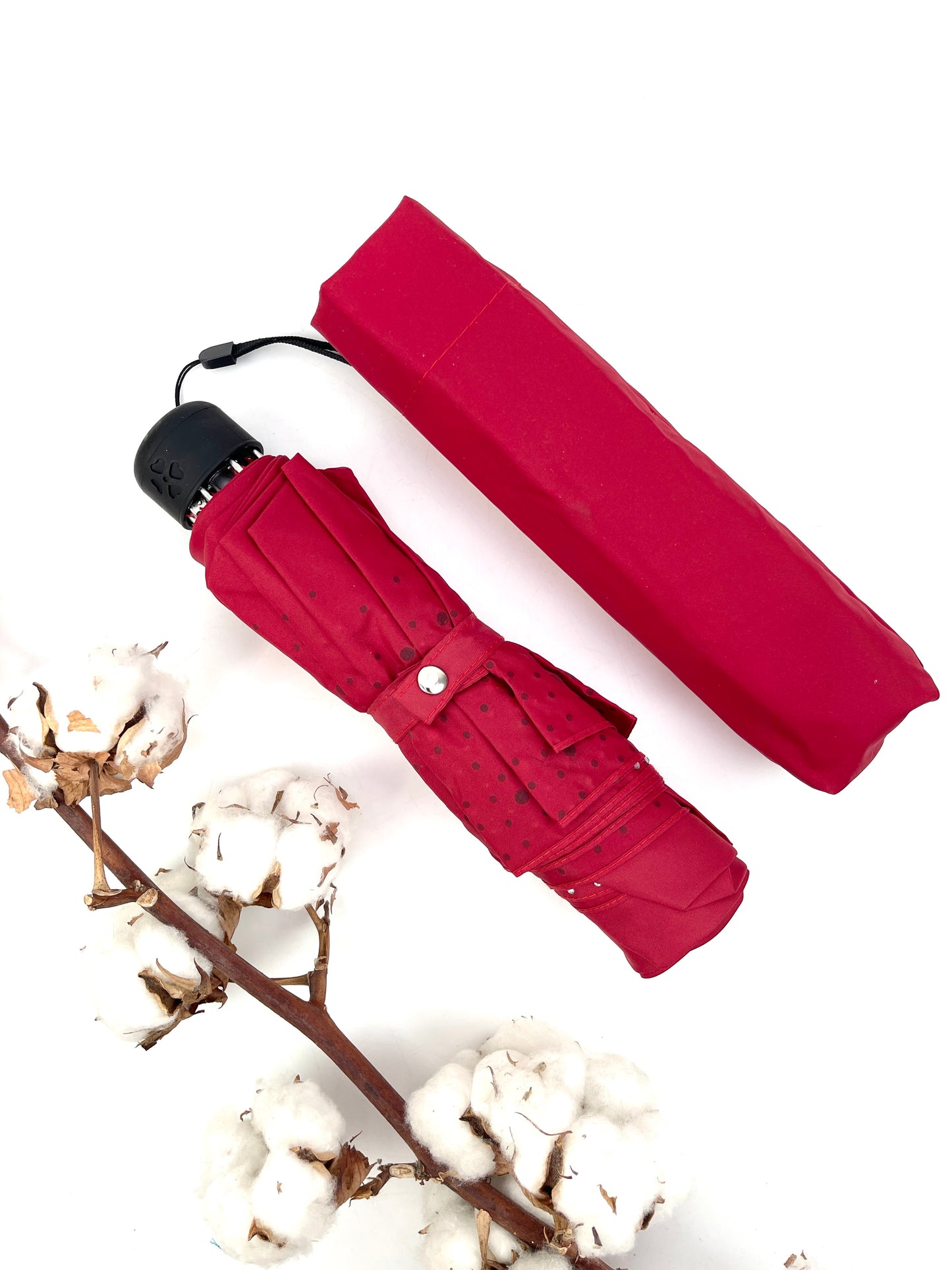 12-Piece Assortment of Solid Color Automatic Folding Nylon Umbrellas with Rhinestones - P5005C