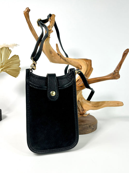 SARA TWO-TONE ITALIAN SUEDE LEATHER PHONE CASE