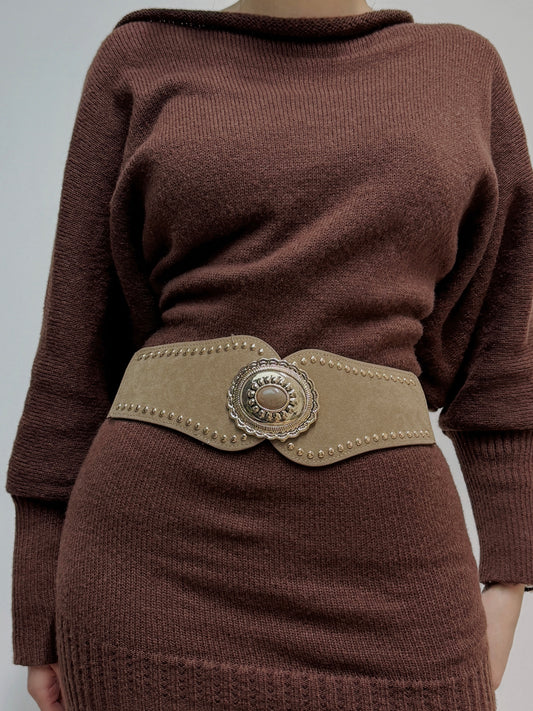 CEINTURE ÉLASTIQUE LARGE SCULPTANTE "Amazone" & BOUCLE BIJOU 910282