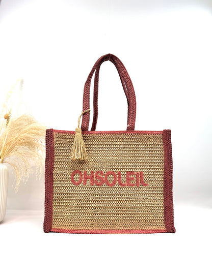 SAC CABAS DE PLAGE EN PAPIER "OHSOLEIL" SC2602