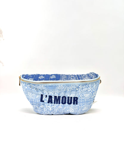 SAC BANANE MATELASSÉ EN COTON MOTIF PAISLEY "L'amour" SC2624