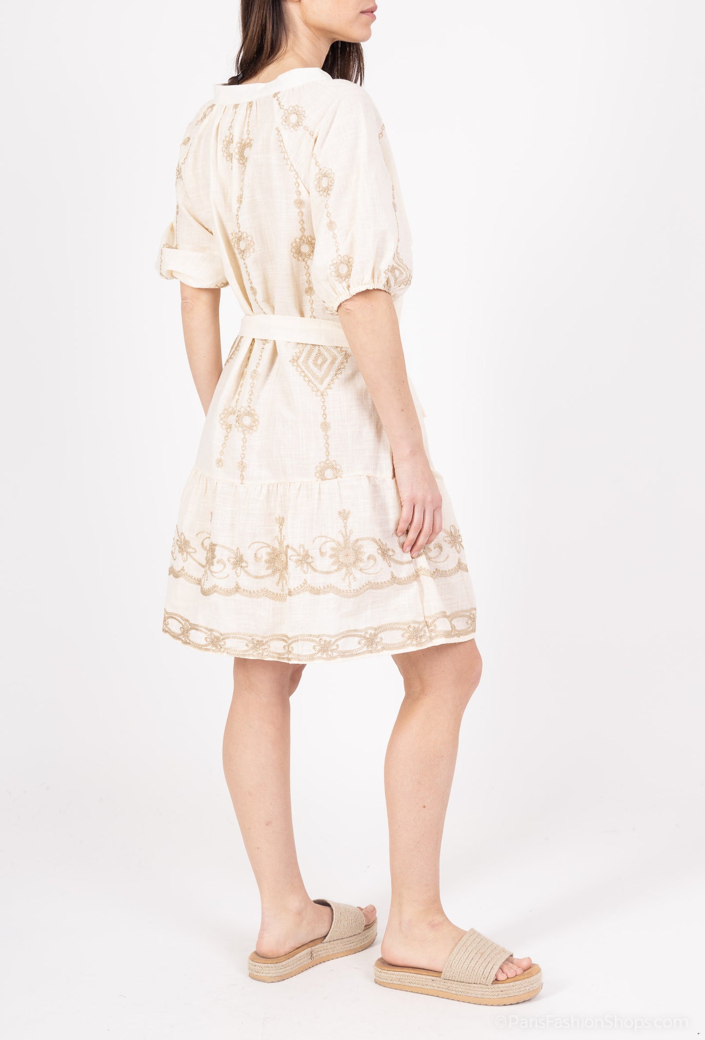 (11€ la pièce) TUNIQUE LONGUE FLUIDE EN COTON & VISCOSE EVASÉE - COLLECTION ATHÉNA 25VET01