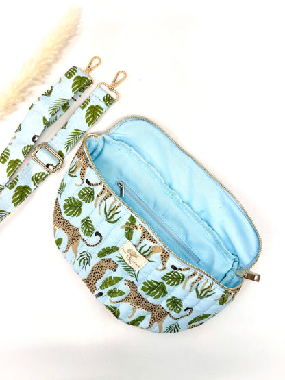 SAC BANANE MATELASSÉ IMPRIMÉ FÉLIN & TROPICAL SC2627