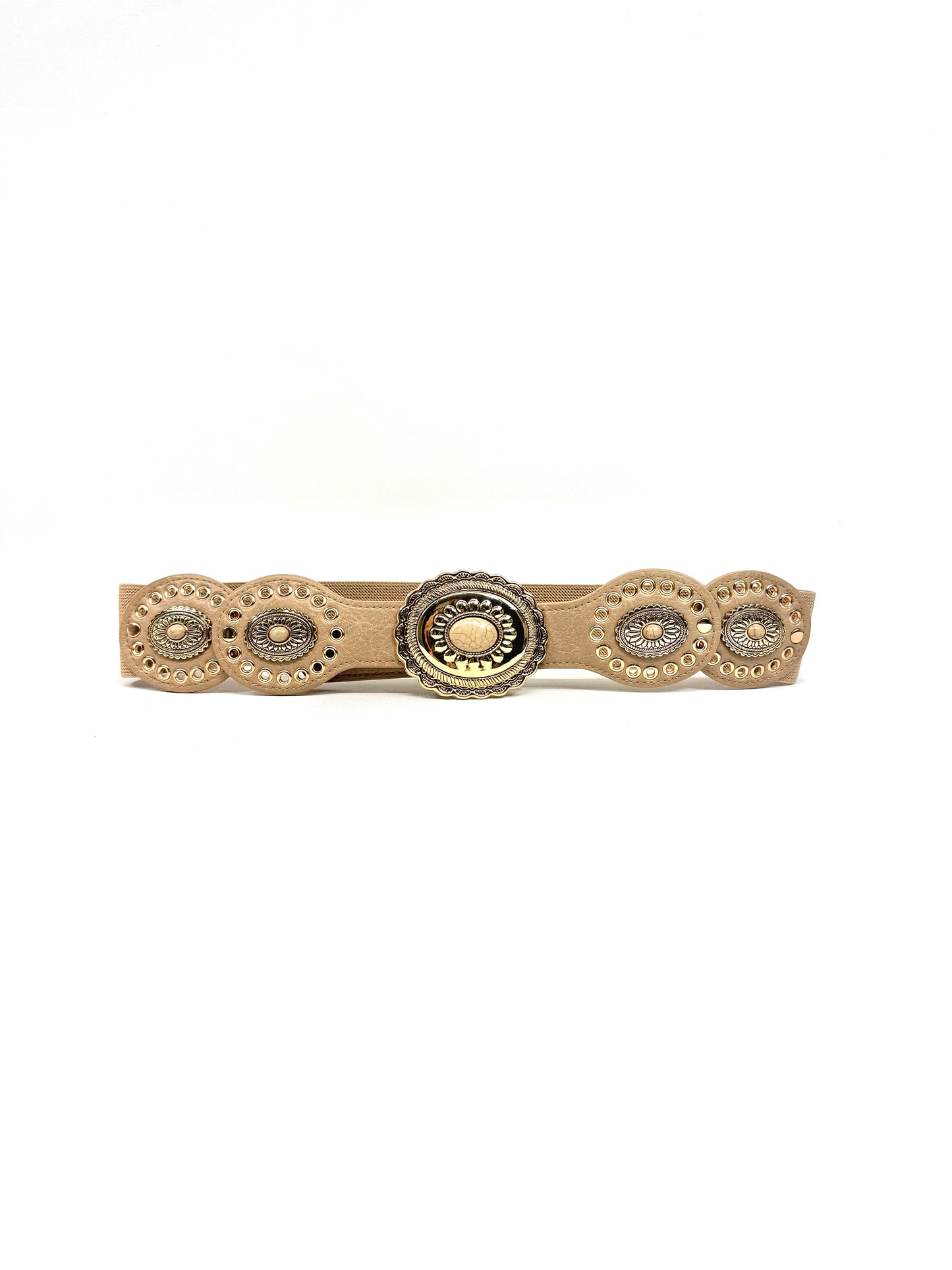 CEINTURE SYNTHÉTIQUE LARGE AVEC CABOCHONS ET DORURE BOHÈME 910280