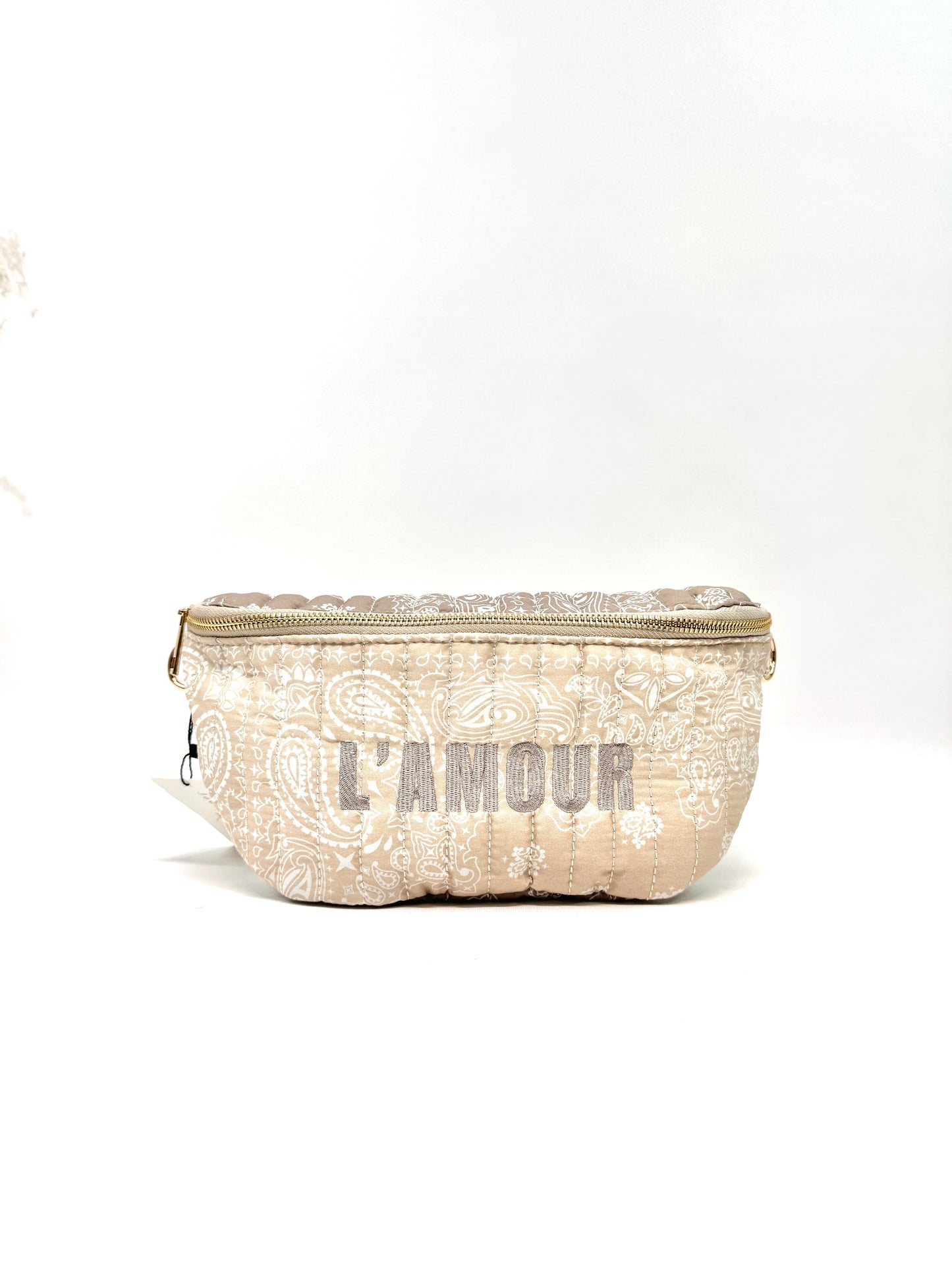 SAC BANANE MATELASSÉ EN COTON MOTIF PAISLEY "L'amour" SC2624