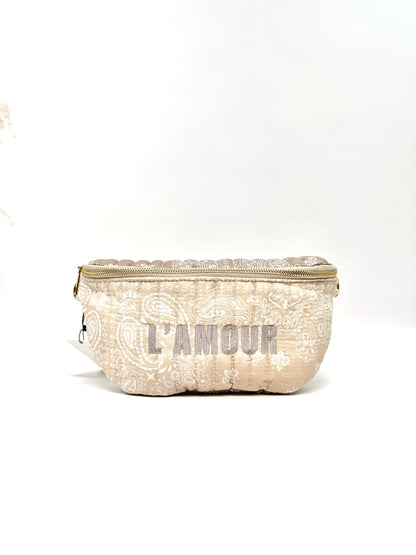 SAC BANANE MATELASSÉ EN COTON MOTIF PAISLEY "L'amour" SC2624