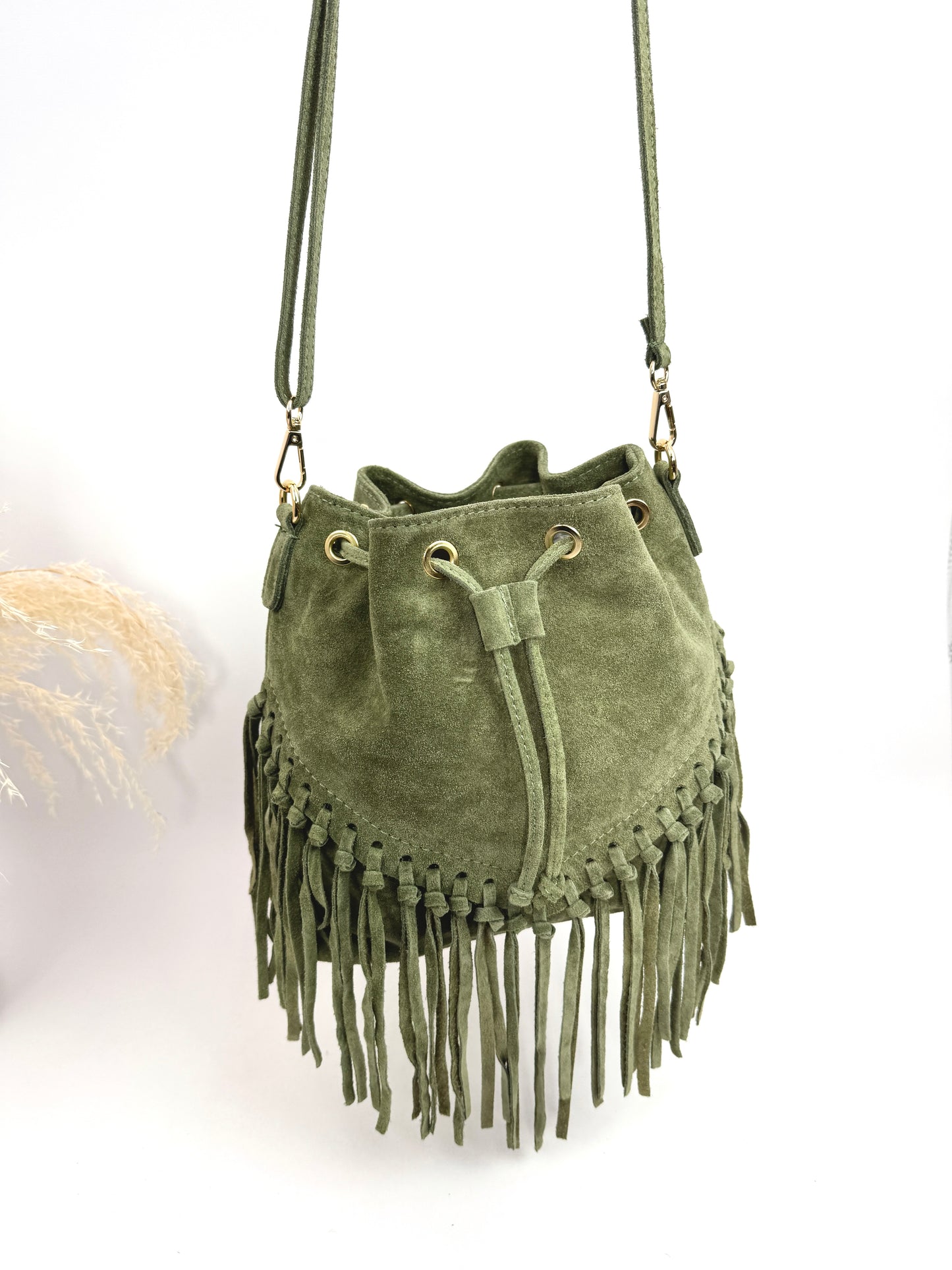 SAC EN CUIR SCEAU À FRANGES - COLLECTION LOUNA