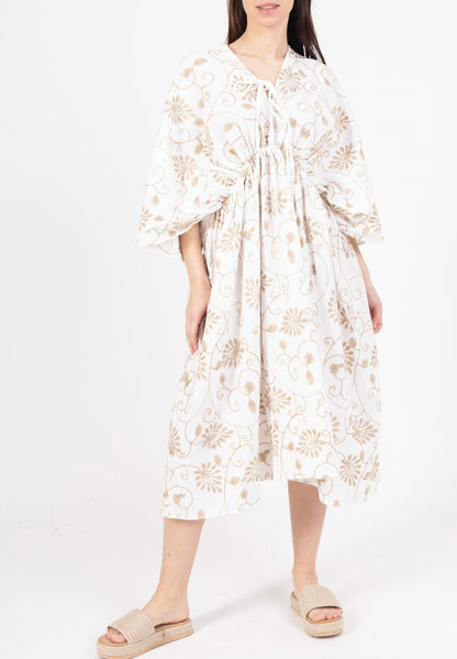 (13€ la pièce) LOT DE 4 ROBE MIDI EN COTON & VISCOSE - COUPE FLUIDE COLLECTION ATHÉNA 25VET02