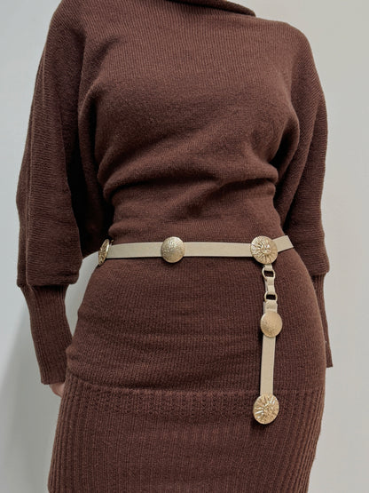 CEINTURE CHAÎNE MAILLONS & DISQUES "L'éclipse" 910286