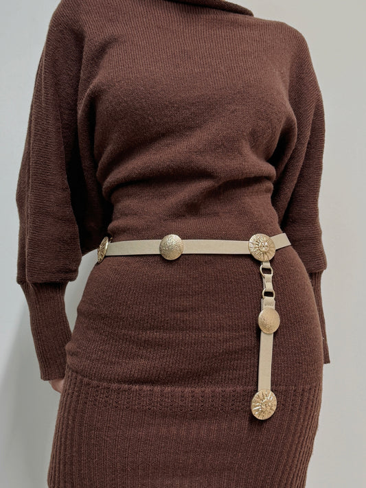 CEINTURE CHAÎNE MAILLONS & DISQUES "L'éclipse" 910286