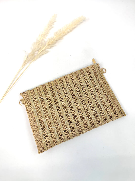 SAC POCHETTE BOHÈME TRESSÉ AVEC BANDOULIÈRE AMOVIBLE SC2606