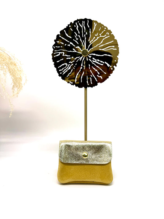 LOT DE 2 PORTE MONNAIE EN CUIR JOSÉPHINE BI-MATIÈRE VACHETTE VÉRITABLE