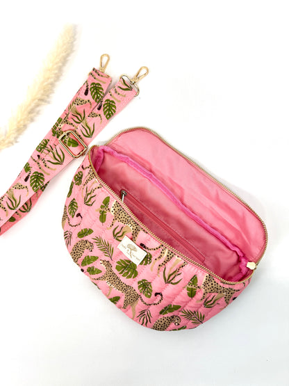 SAC BANANE MATELASSÉ IMPRIMÉ FÉLIN & TROPICAL SC2627