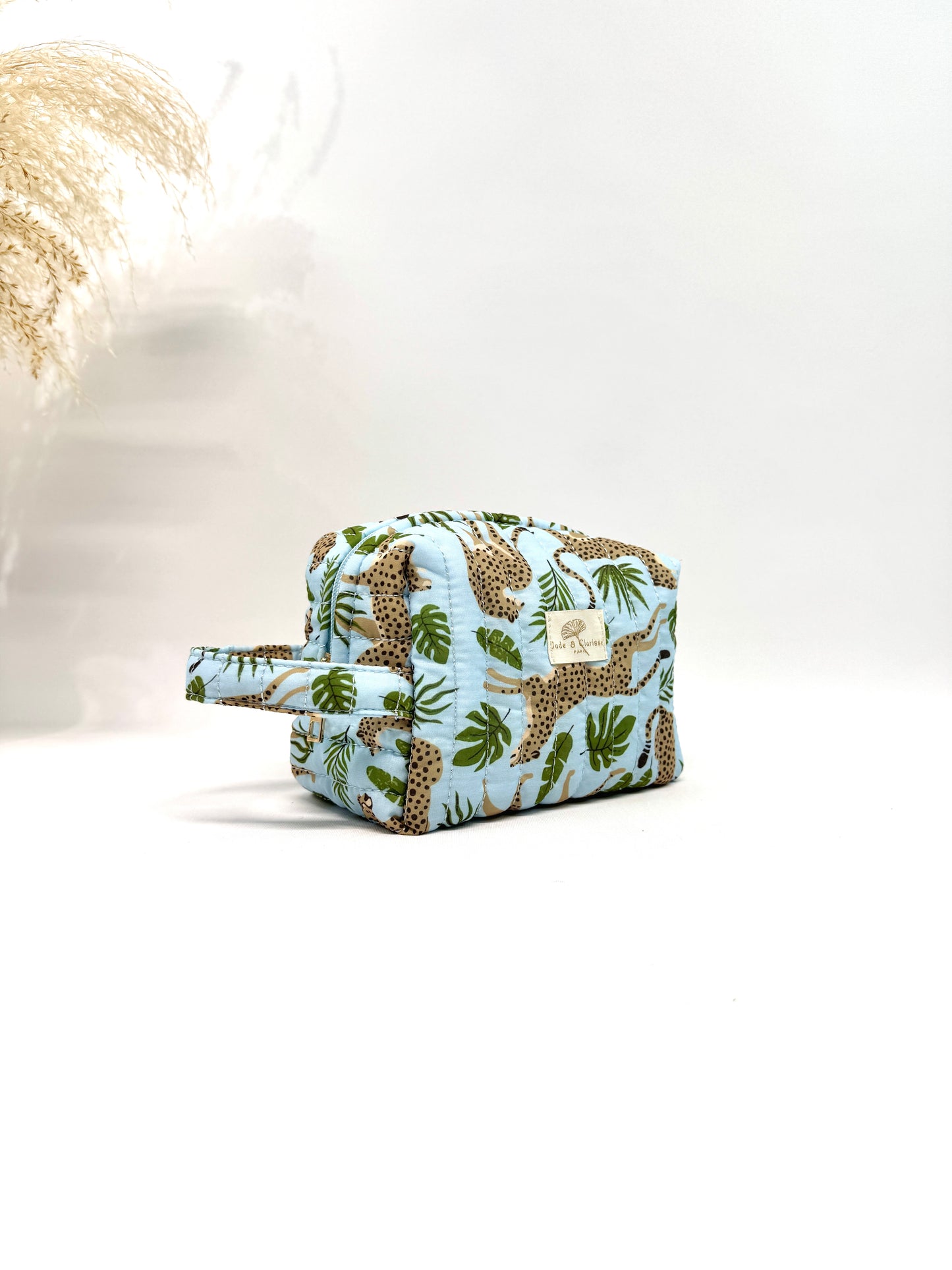 TROUSSE MATELASSÉE IMPRIMÉ FÉLIN & TROPICAL SC2629