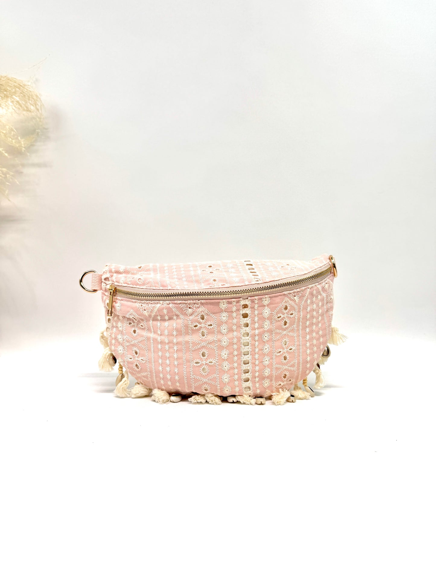 SAC BANANE BOHO EN COTON AVEC COQUILLAGES SC2613