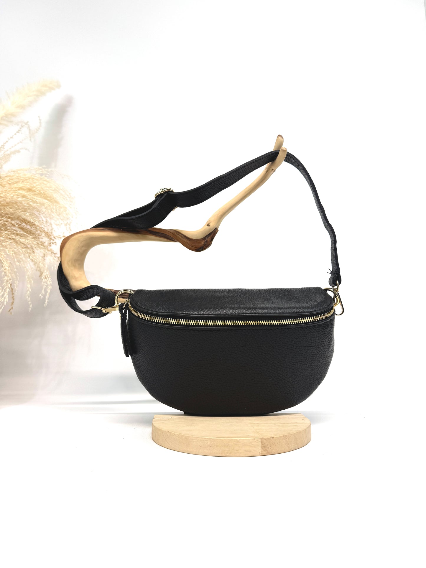 BANANE MOYENNE SAC EN CUIR GRAINÉ ITALIEN