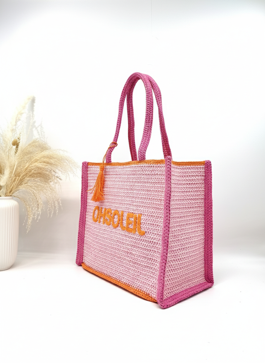 SAC CABAS DE PLAGE EN PAPIER "OHSOLEIL" SC2602