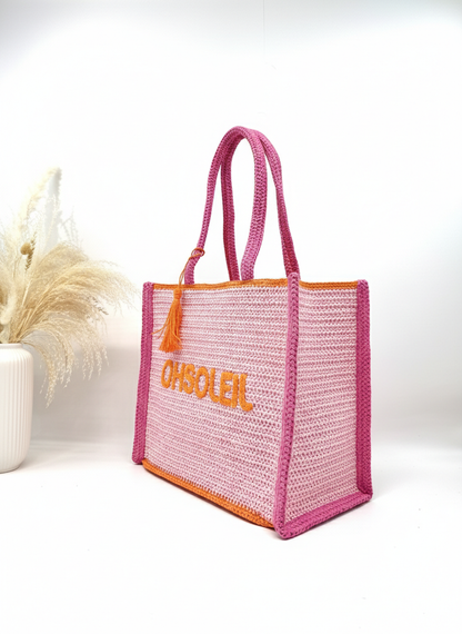SAC CABAS DE PLAGE EN PAPIER "OHSOLEIL" SC2602