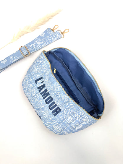 SAC BANANE MATELASSÉ EN COTON MOTIF PAISLEY "L'amour" SC2624