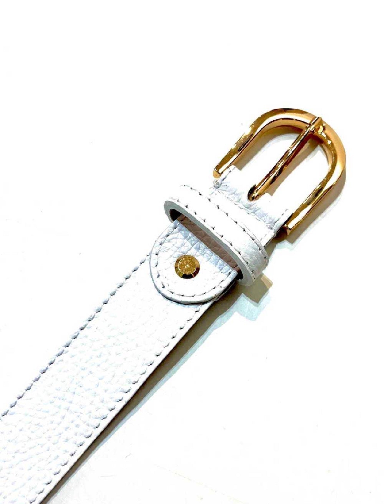 (7€50 pièce) LOT DE 4 CEINTURE CUIR ITALIEN À BOUCLE DORÉE T85/T90/T95/100