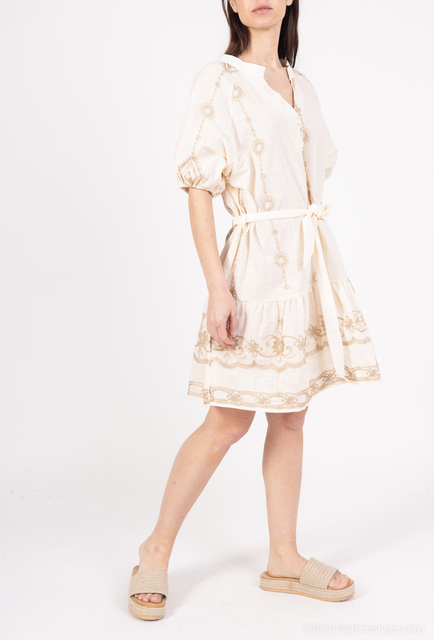 (11€ la pièce) TUNIQUE LONGUE FLUIDE EN COTON & VISCOSE EVASÉE - COLLECTION ATHÉNA 25VET01