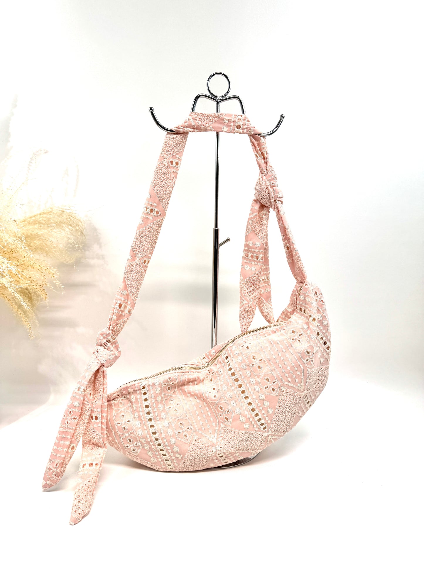 SAC BANANE EN COTON BANDOULIÈRE DENTELLE TRAVAILLÉ SC2612