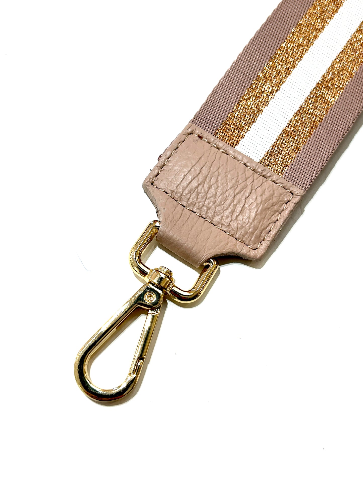 LEATHER SHOULDER STRAP WITH GOLD SHINE