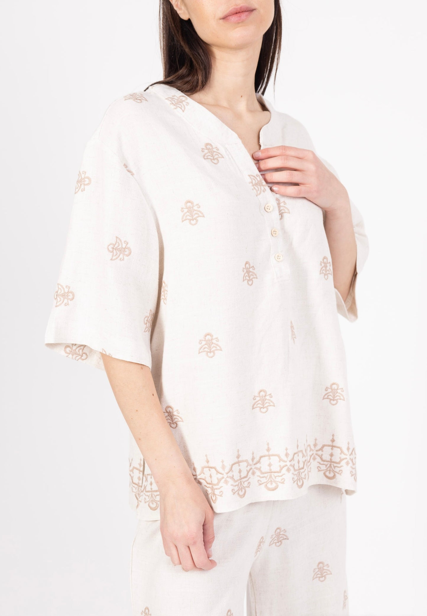 (10€ la pièce) LOT DE 4 BLOUSE PALAZZO EN LIN & COTON - COLLECTION RIVIERA CHIC 25VET08