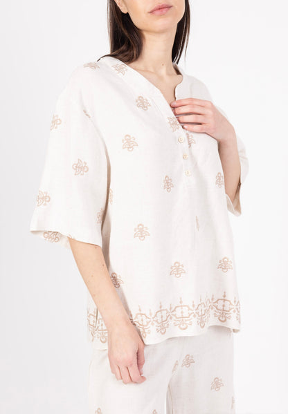 (10€ la pièce) LOT DE 4 BLOUSE PALAZZO EN LIN & COTON - COLLECTION RIVIERA CHIC 25VET08