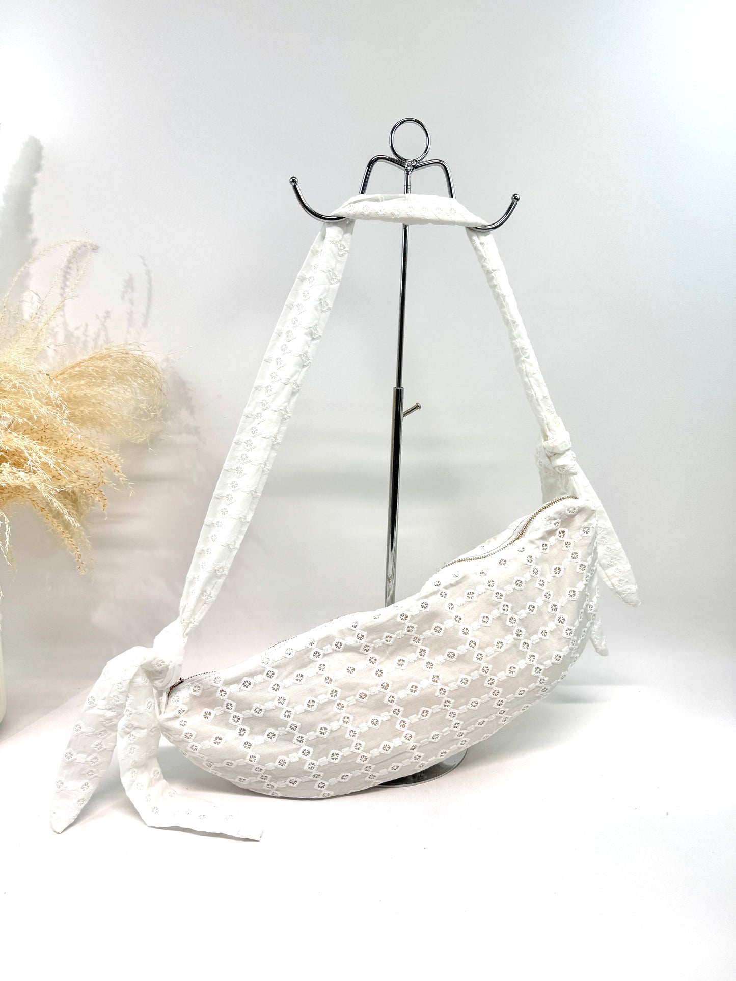 SAC BANANE EN COTON BANDOULIÈRE DENTELLE TRAVAILLÉ SC2612