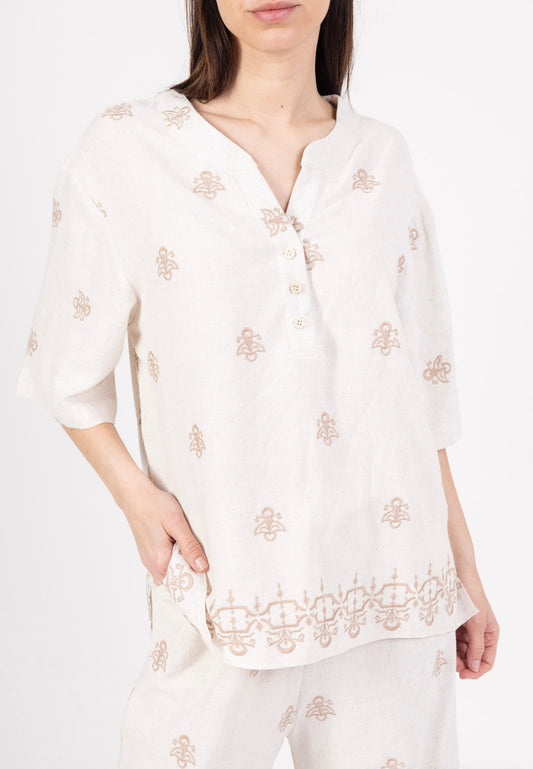 (10€ la pièce) LOT DE 4 BLOUSE PALAZZO EN LIN & COTON - COLLECTION RIVIERA CHIC 25VET08