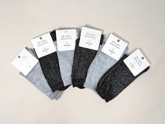 SET OF 6 COTTON SEQUIN SOCKS RISING SUN