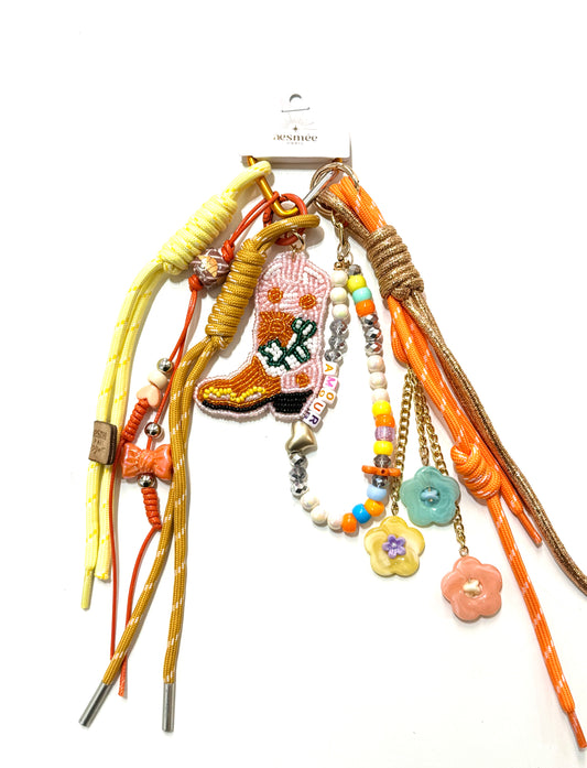 PORTE CLÉ SAC GRIGRI - COLLECTION VIVA COLOR "Bott’in orange"