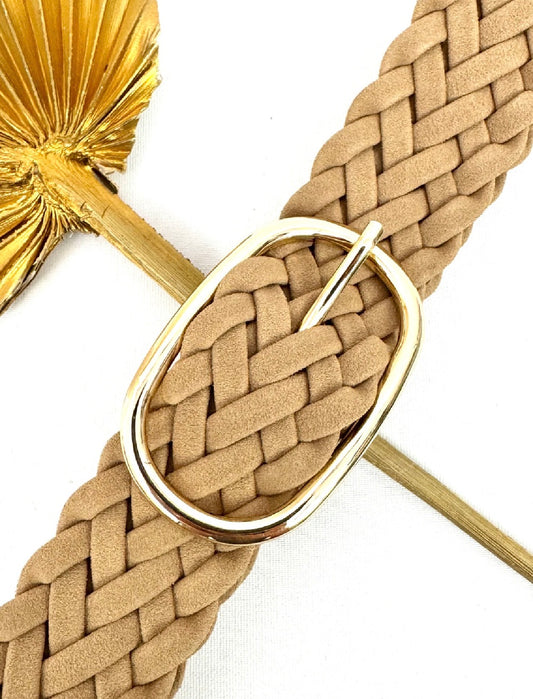 OLIVIA 910270 Braided Synthetic Belt with Gold Buckle