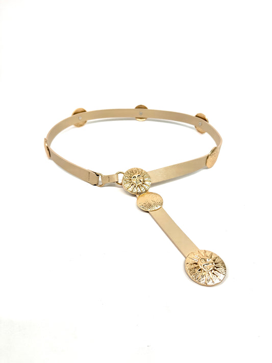 CEINTURE CHAÎNE MAILLONS & DISQUES "L'éclipse" 910286