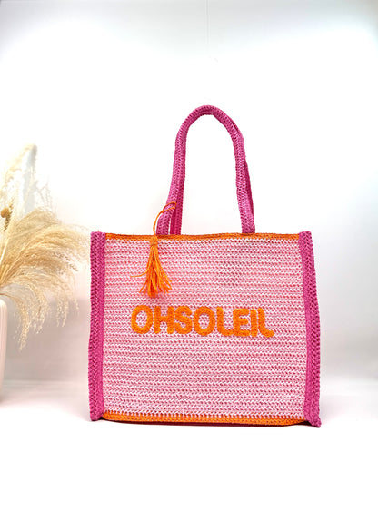 SAC CABAS DE PLAGE EN PAPIER "OHSOLEIL" SC2602