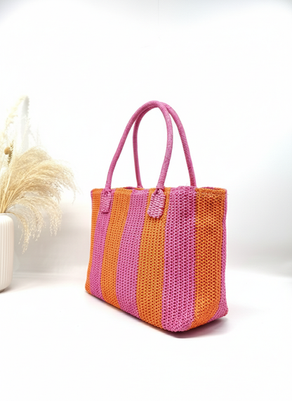 SAC CABAS DE PLAGE EN PAPIER SINALOA BICOLOR SC2604