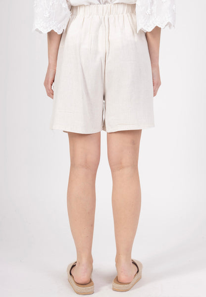 (7€ la pièce) LOT DE 4 BERMUDA PREMIUM MIX LIN ET COTON - COUPE DROITE À PINCES 25VET10